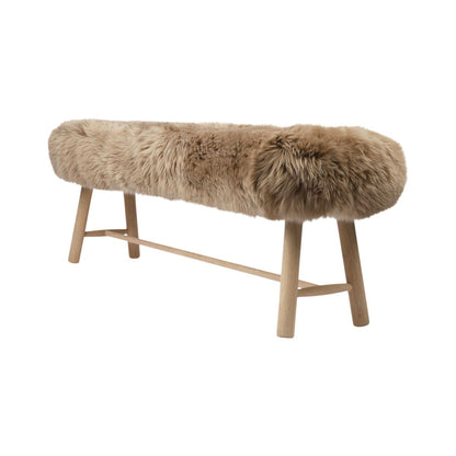 Bank mit Lammfell | Eiche