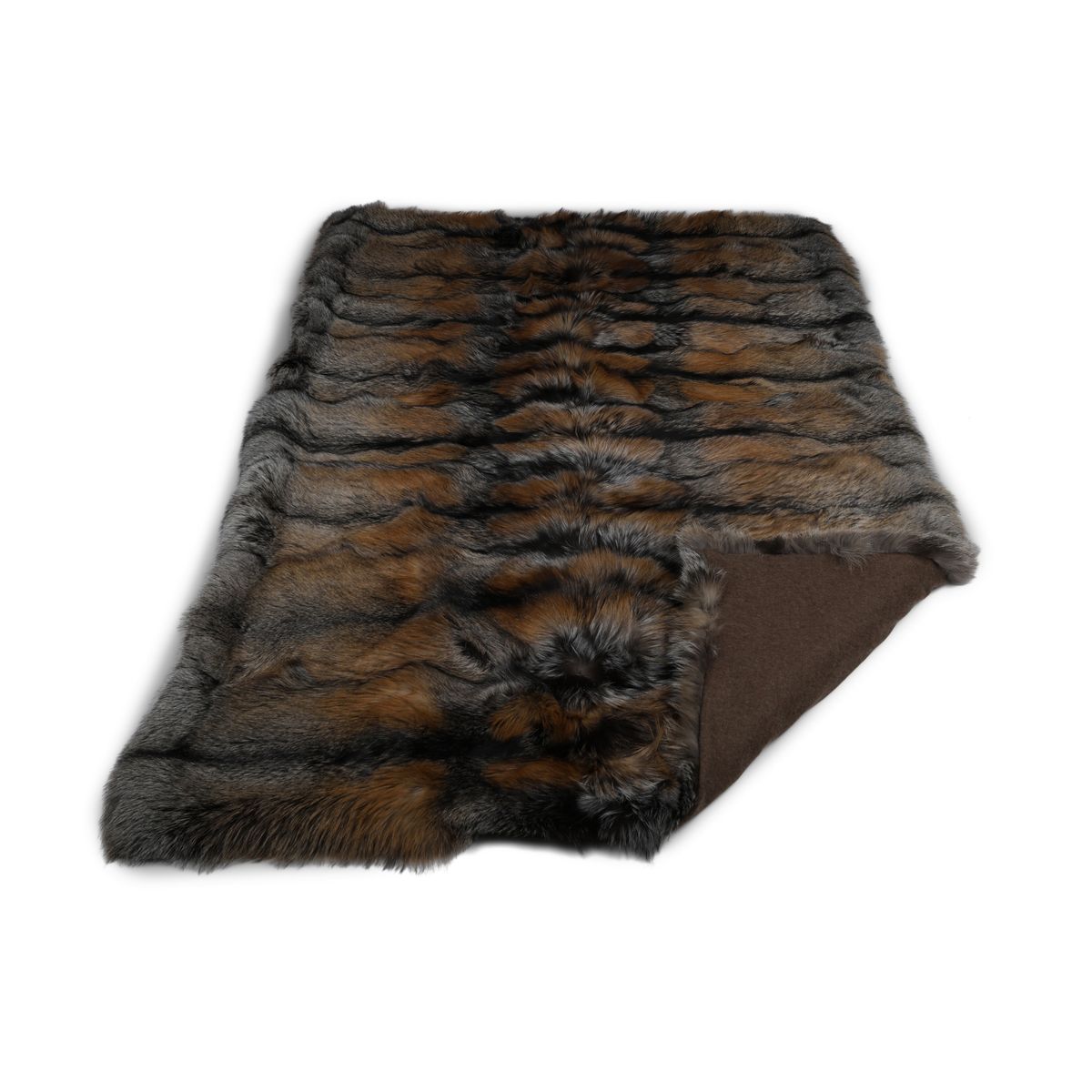 Premium Teppich aus Fuchs | Rückseite aus Kaschmir | Goldkreuz | 155 x 220 cm