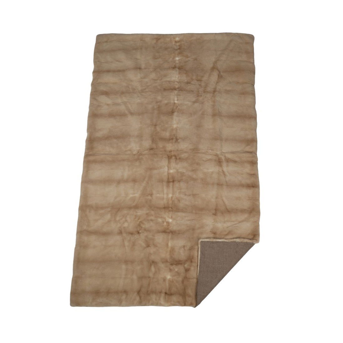 Nerz kariert | Rückseite aus Kaschmir | Palomino | 108 x 172 cm