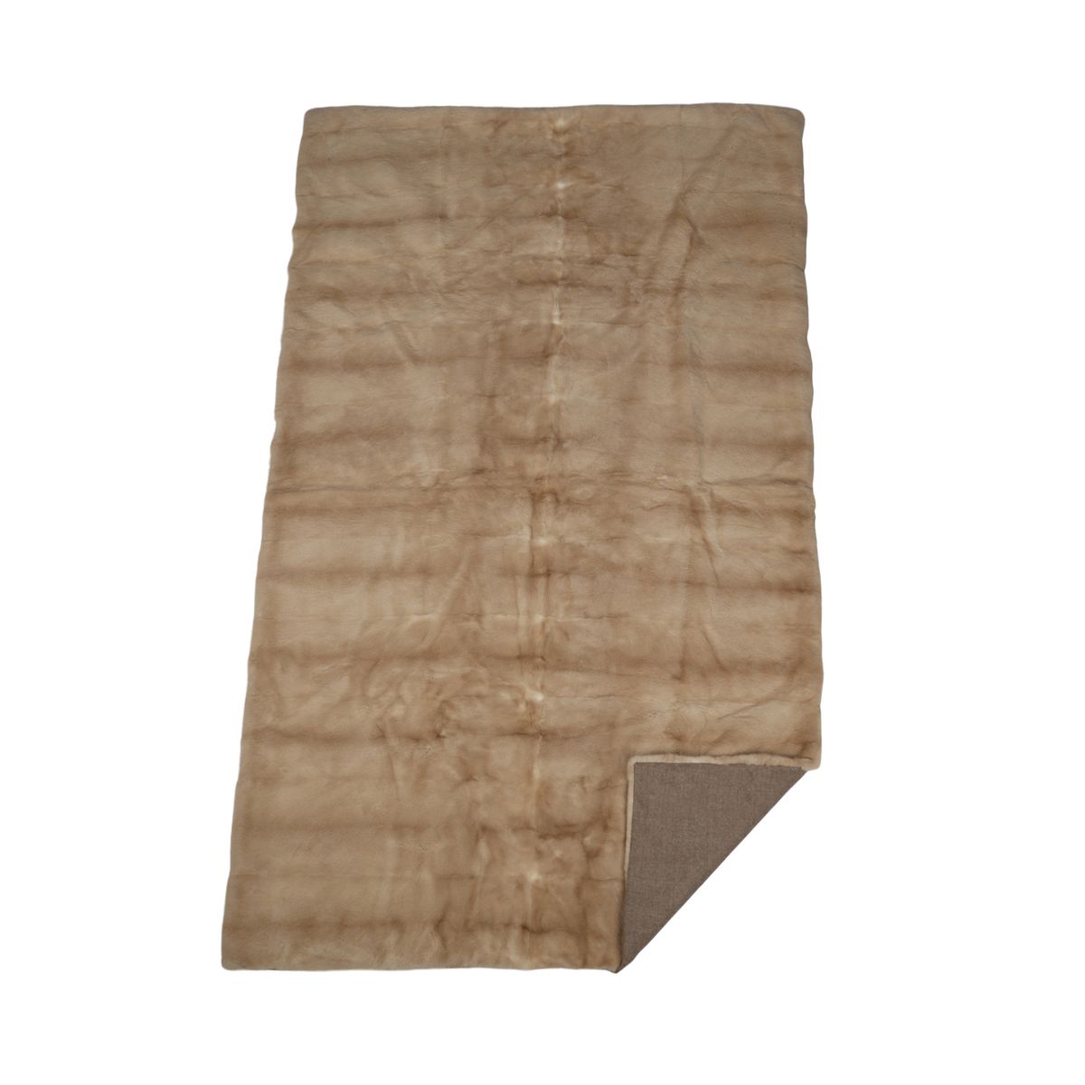 Nerz kariert | Rückseite aus Kaschmir | Palomino | 108 x 172 cm