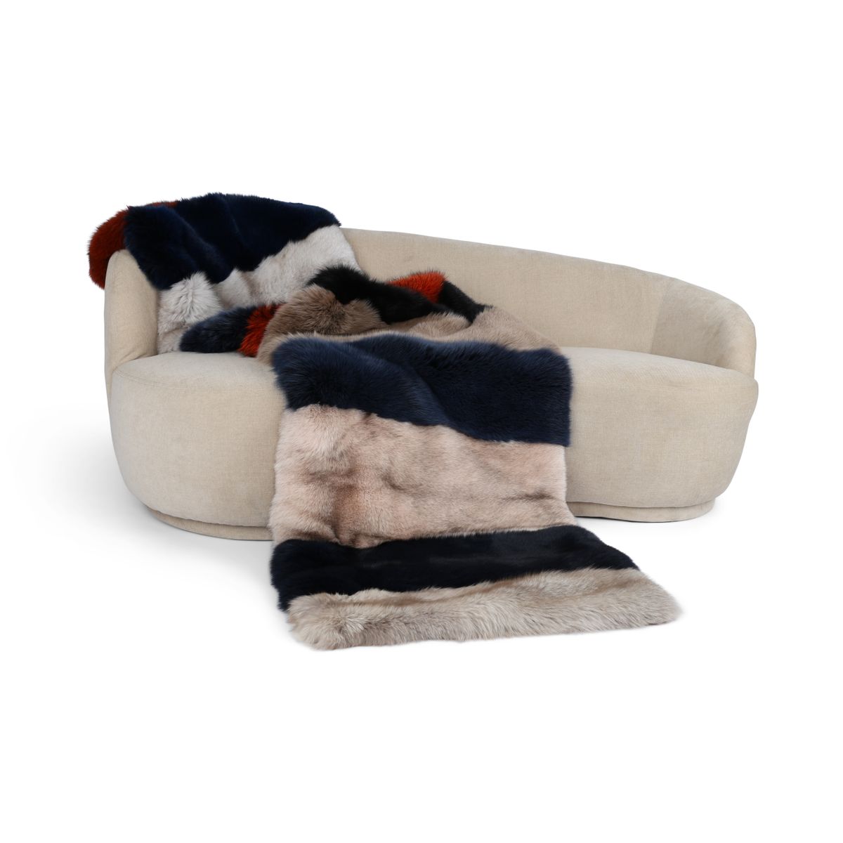 Premium-Fuchs-Plaid | Rückseite aus Kaschmir | Mehrfarbig | 70x260cm