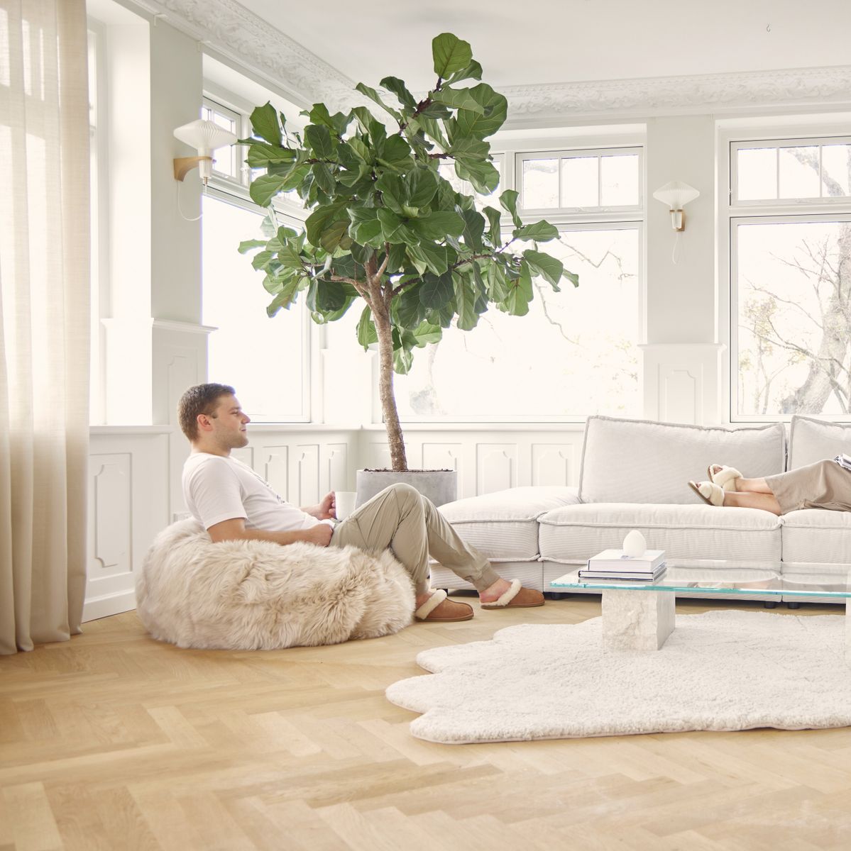 Runder Sitzsackstuhl | Langhaarig | Neuseeland | 73x74 cm und 92x93 cm