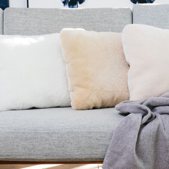 Lammfellkissen | Mokassin | Doppelseitig | 40x40 cm