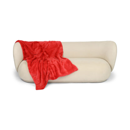 Nerz kariert | Rückseite aus Kaschmir | Rot | 104 x 170 cm