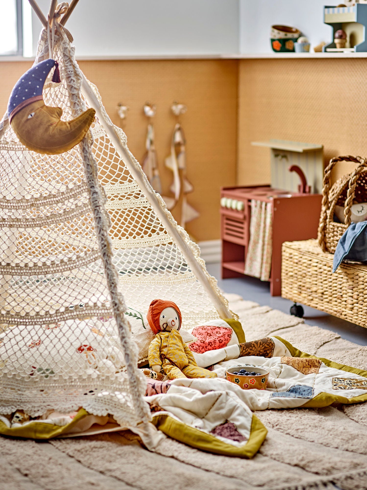 Bloomingville Mini Herle Spielzeug Tipi, Natur, Baumwolle