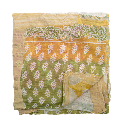 Bloomingville Sari Quilt, Gelb, recycelte Baumwolle