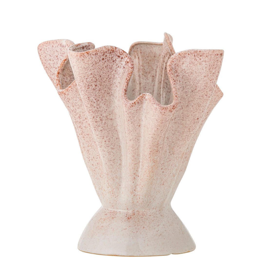 Bloomingville Plier Vase, Rosa, Steinzeug