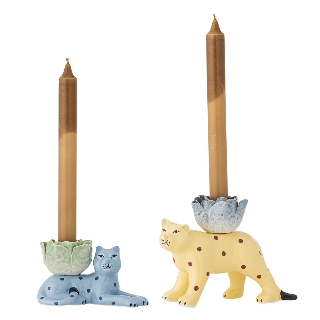 Bloomingville Rory Candlestick, Blau, Steinzeug