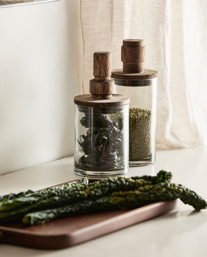 Salbeispeicherglas mit Holzdeckel - 850 ml