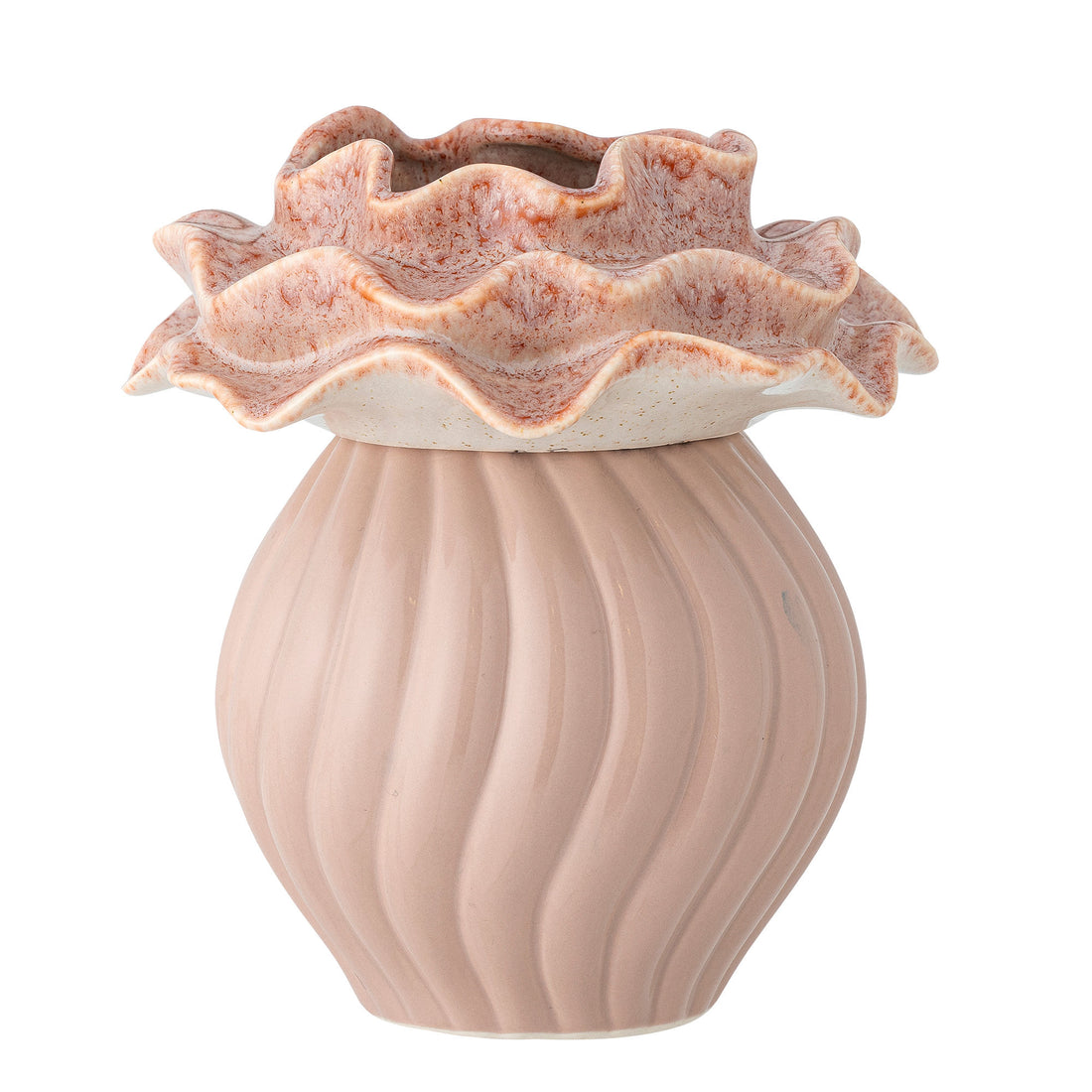 Bloomingville Petalia Vase, Rosa, Steinzeug