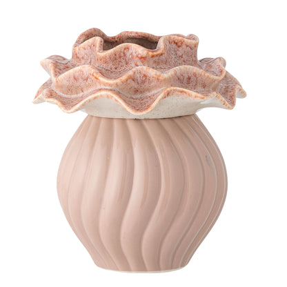Bloomingville Petalia Vase, Rosa, Steinzeug