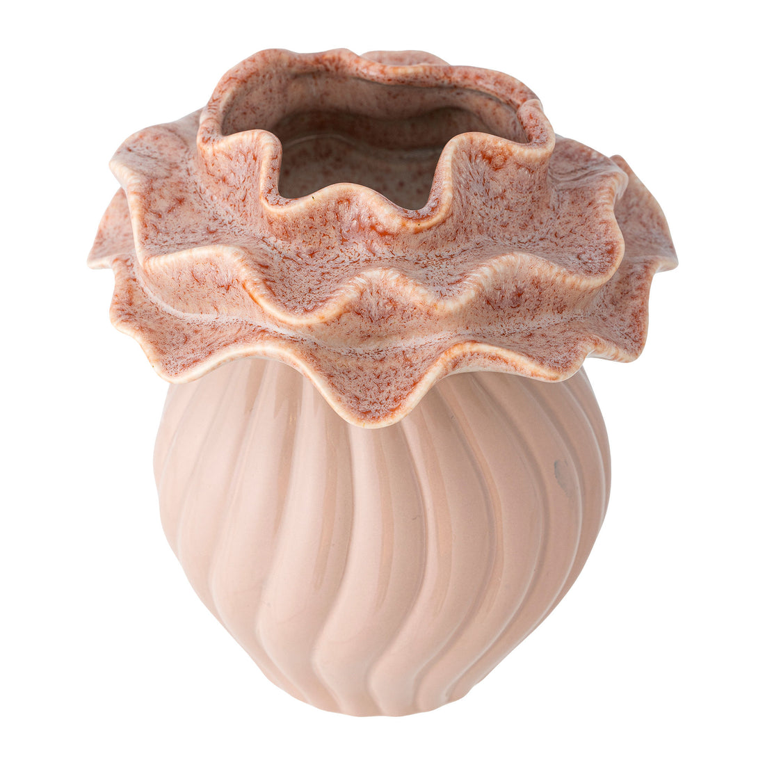 Bloomingville Petalia Vase, Rosa, Steinzeug