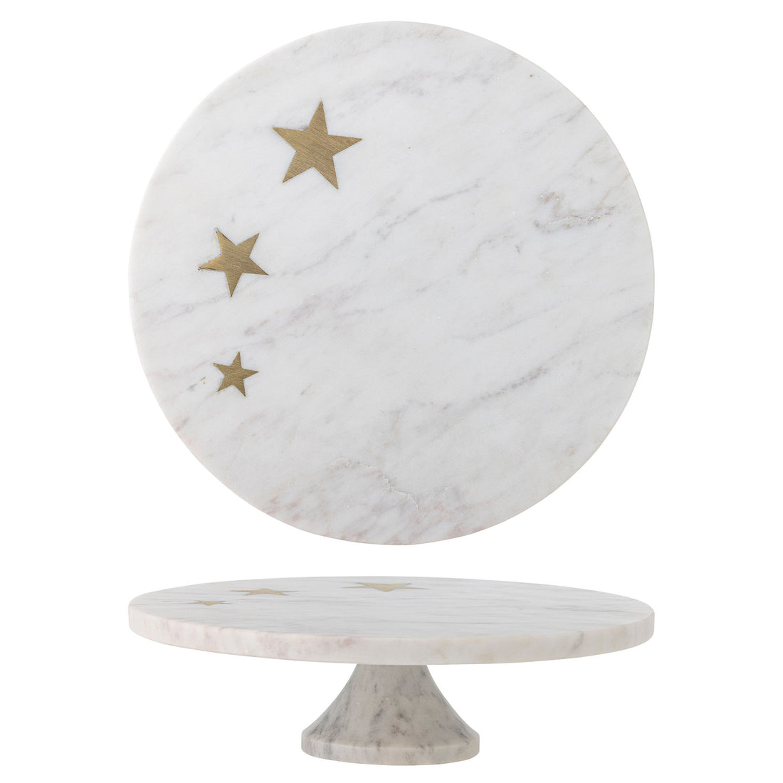 Bloomingville Fenya Star Cake Dish, weiß, Marmor