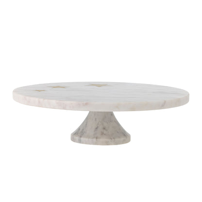 Bloomingville Fenya Star Cake Dish, weiß, Marmor