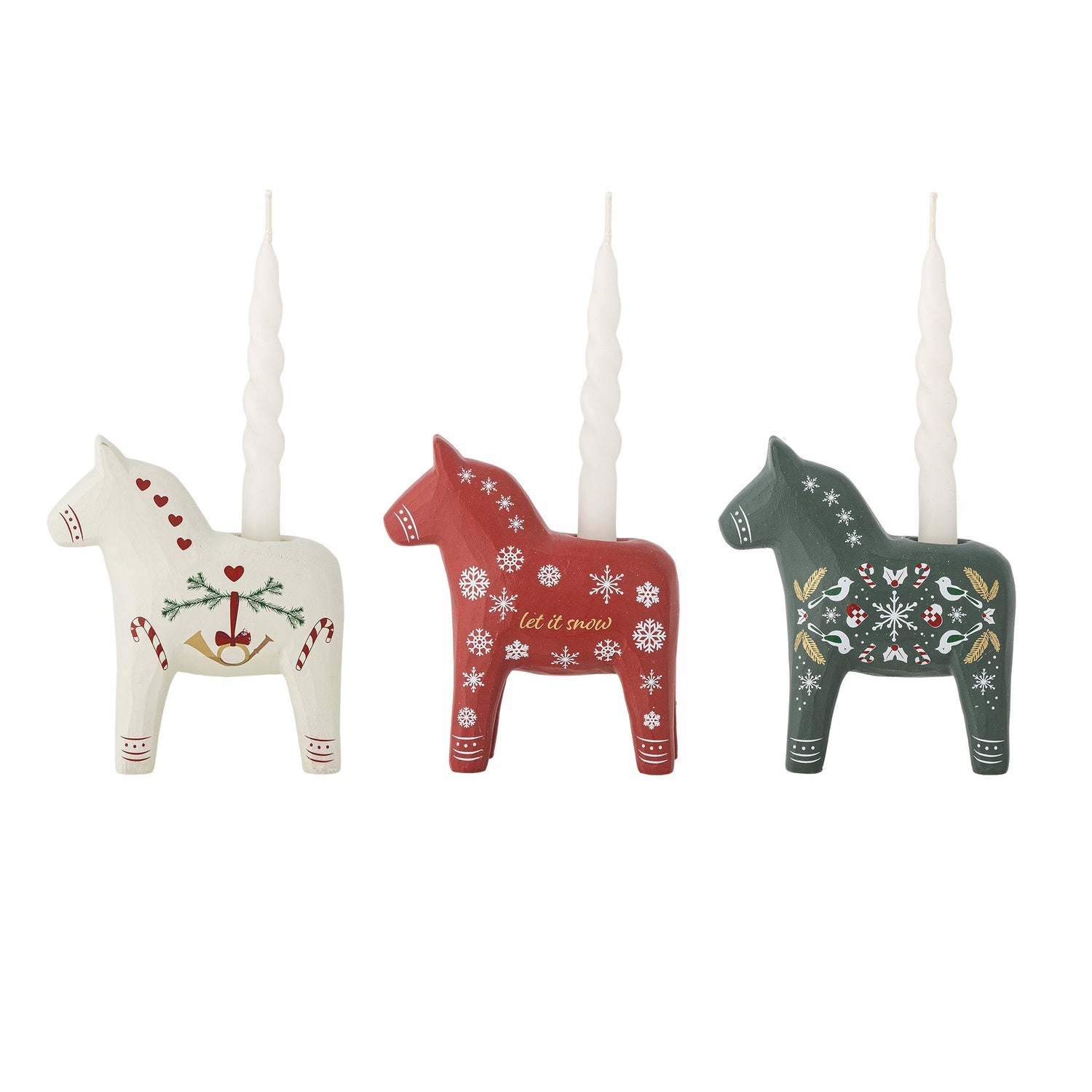 Bloomingville Siffer Candlestick, Rot, Polyresin