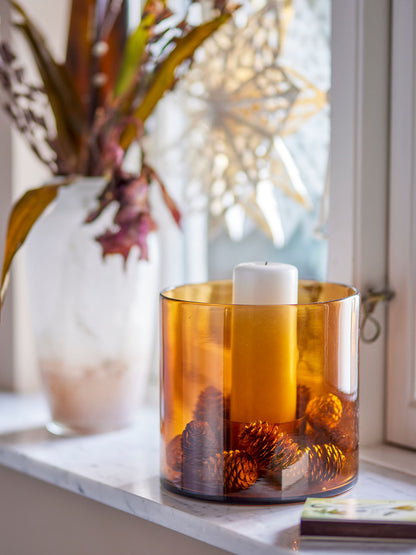 Bloomingville Kahlah Candlestick, Brown, Recyclingglas