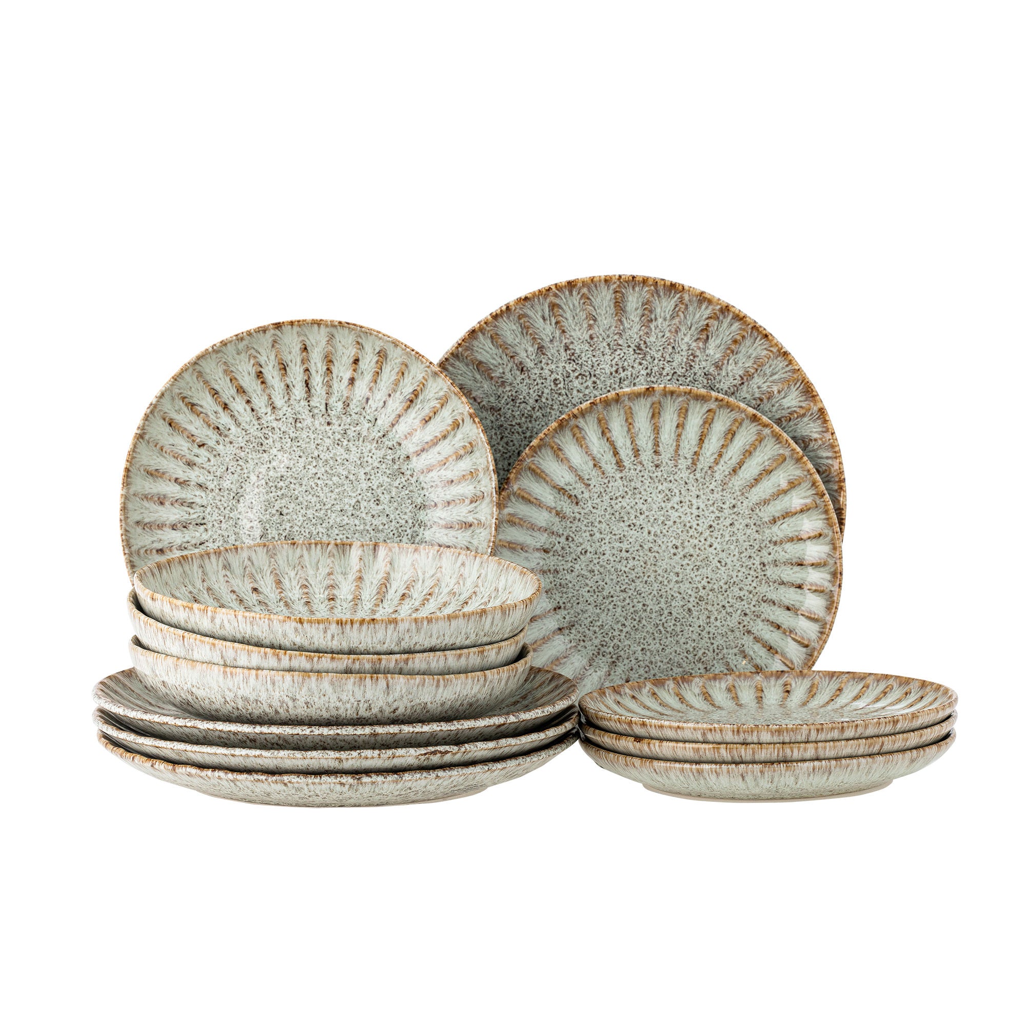 Creative Collection Fleur Design Service Set, Natur, Steinzeug