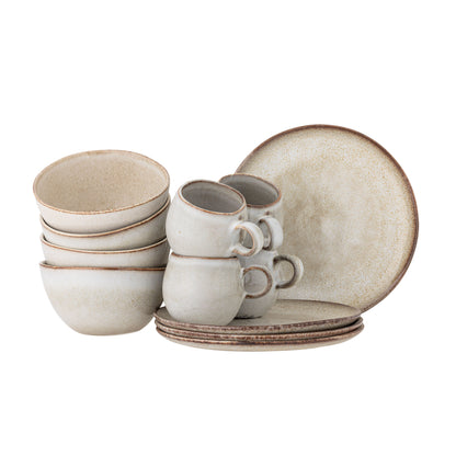 Bloomingville Sandrine Breakfast Set, Natur, Steinzeug