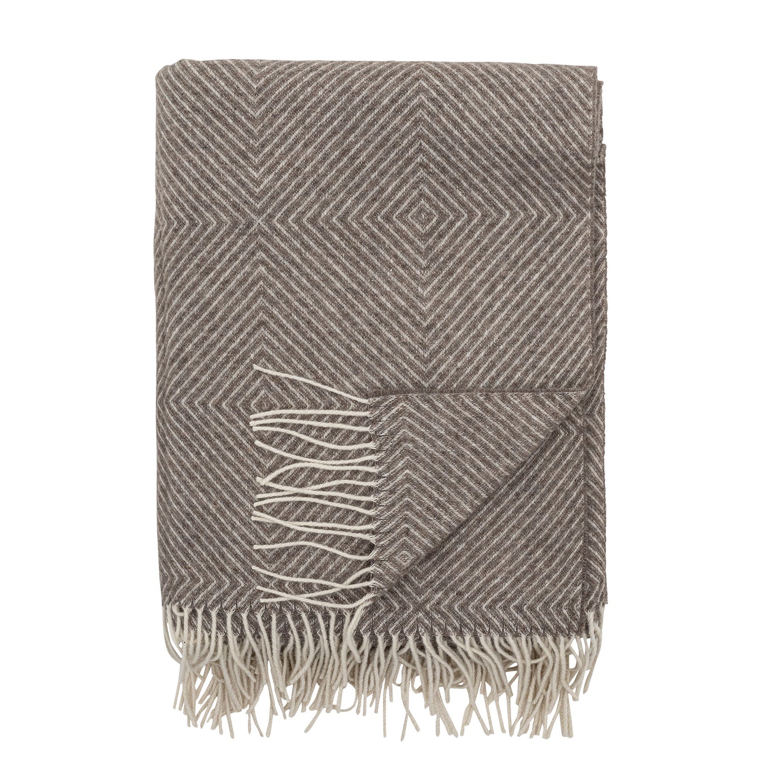 Bloomingville Hoshi Plaid, Brown, Merinowolle