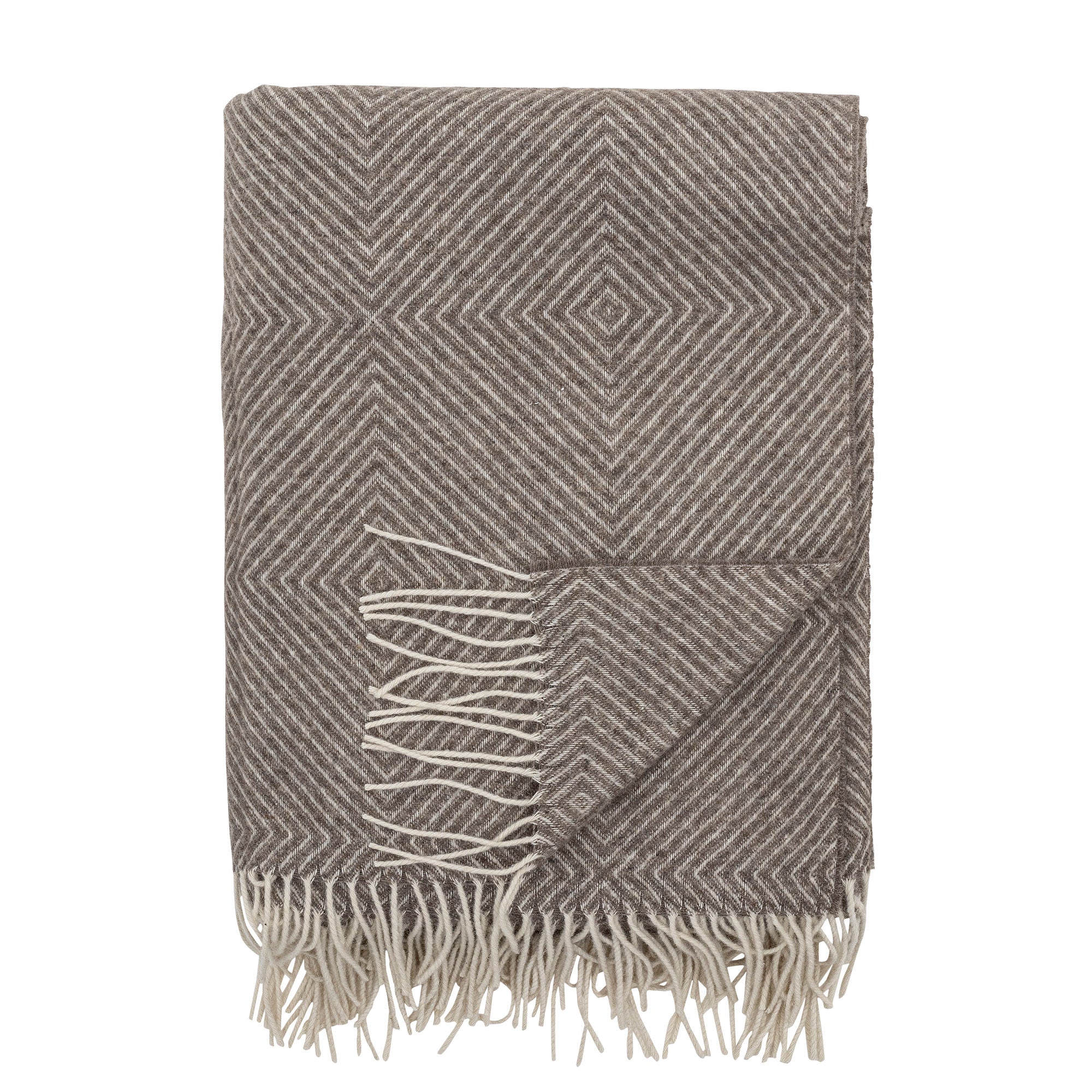Bloomingville Hoshi Plaid, Brown, Merinowolle