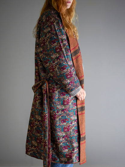 Kreative Kollektion Rieti Kimono, Brown, Upcycled