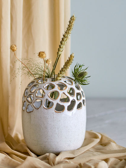 Bloomingville Elissa Vase, Natur, Steinzeug