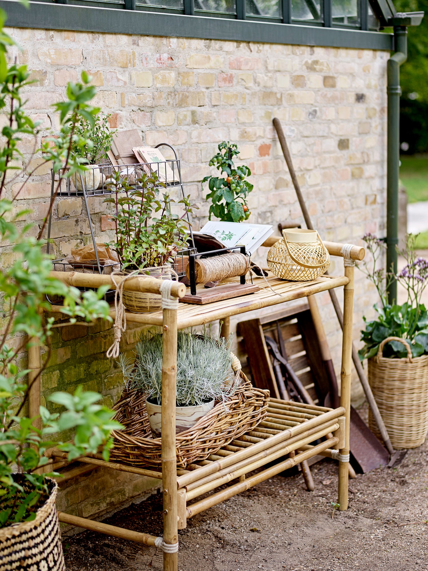 Malda -Laternen mit Glas, Natur, Bambus