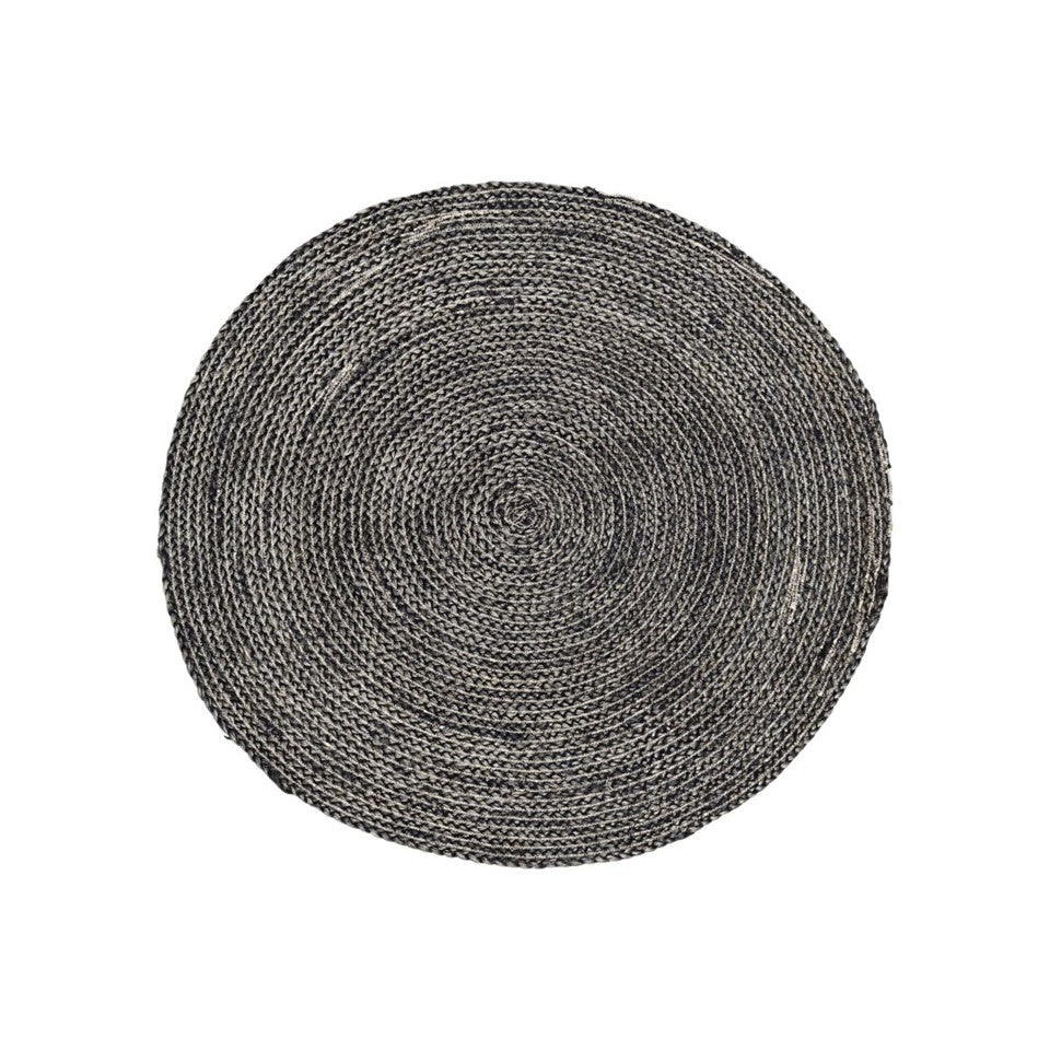 Hausarzt - Struktur Teppich Ø 100 cm - Schwarz/Grau