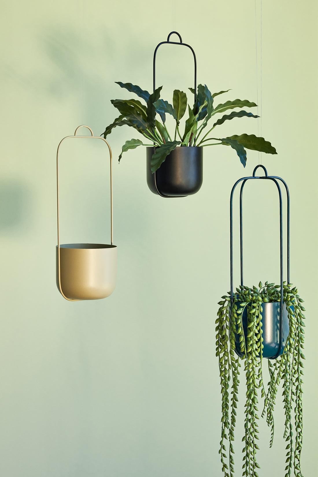 Lotus Hanging Pot Khaki (2) - Ø16xh44cm