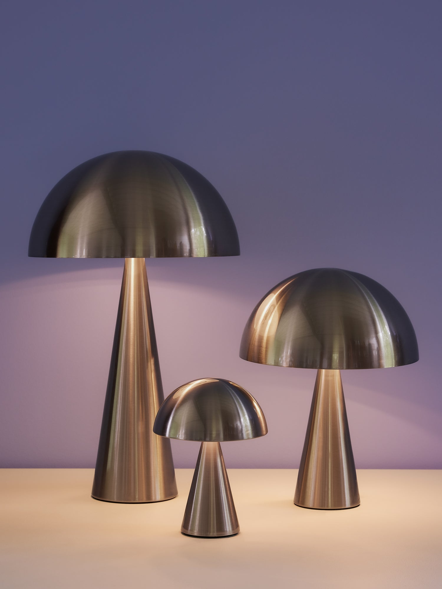 Mushtischlampe hoher Nickel - Ø30xH50 cm