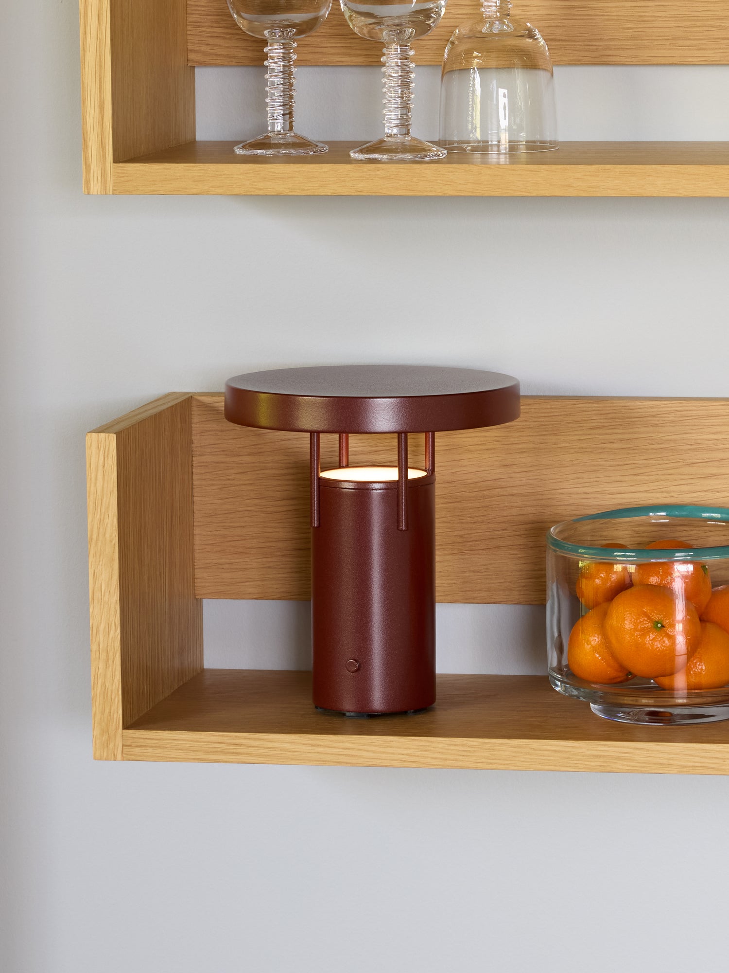 BringMe tragbare Lampe Mini Metallic Burgund - ø18xh20cm