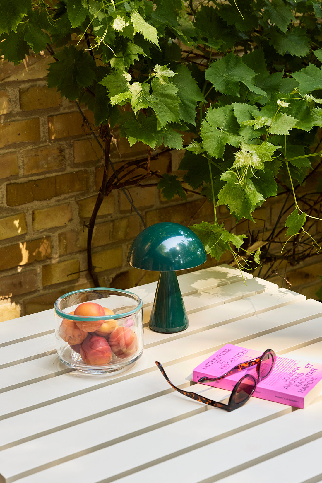 Tragbare Lampe Mush Dunkelgrün - ø15xh20cm