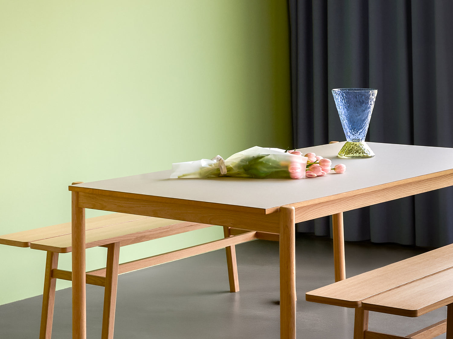 Oblique Esstisch rechteckig grau - 190x107xh75cm