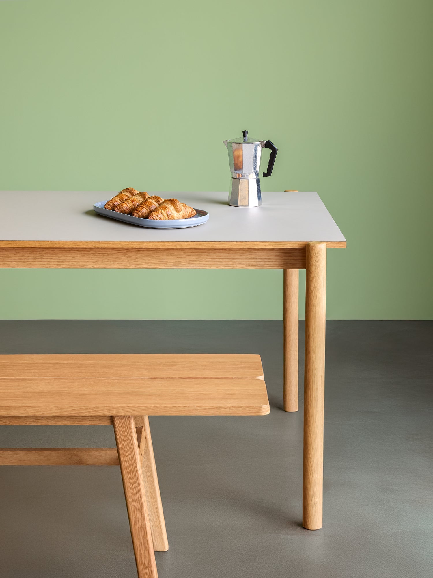 Oblique Esstisch rechteckig grau - 190x107xh75cm