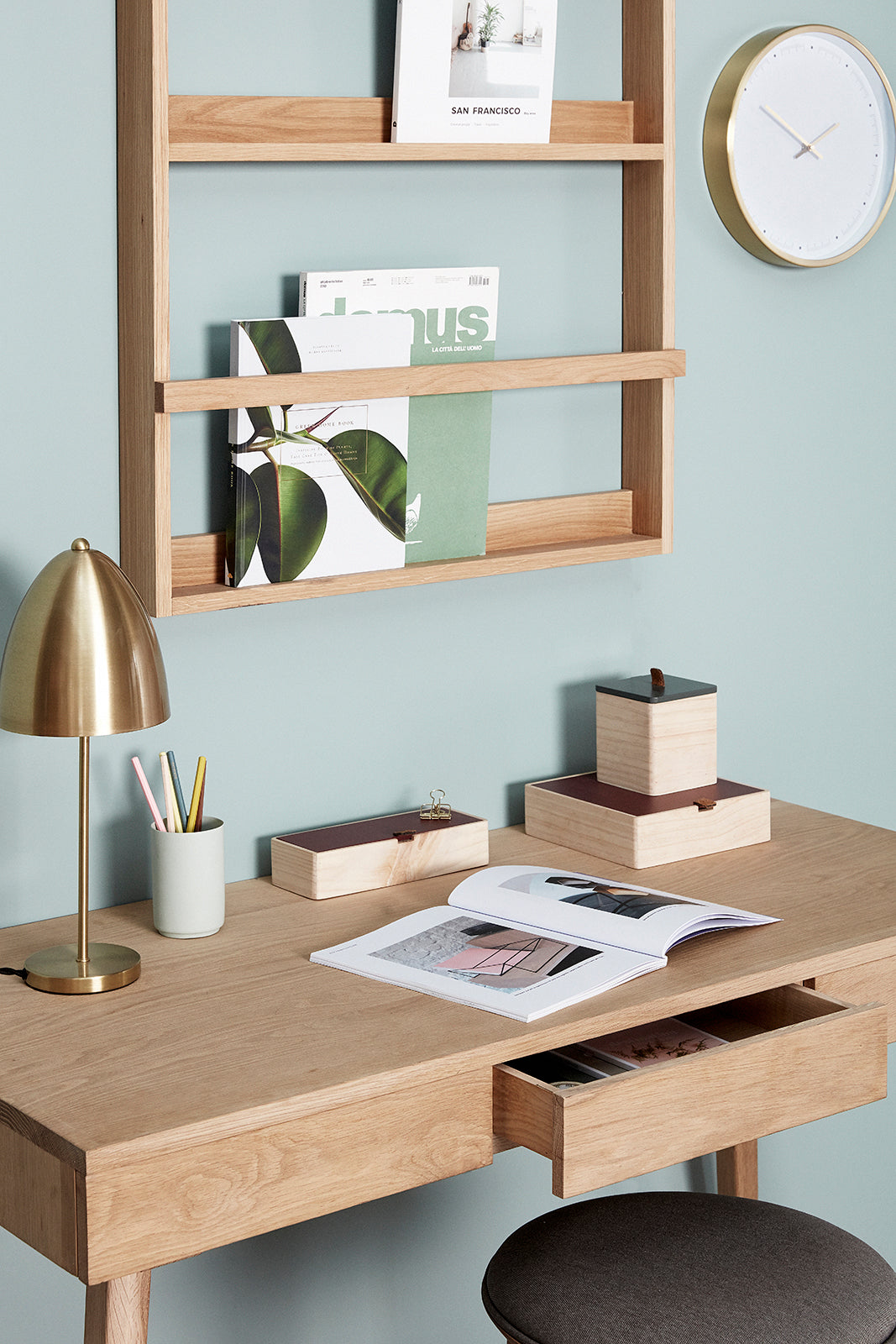 Display-Wandregal, groß, naturfarben – 70 x 9 x 92 cm