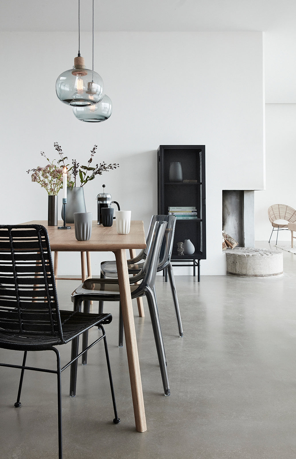 Glänzende Vase Grau (3er-Set) – ø7xh10, ø7xh16, ø7xh20cm