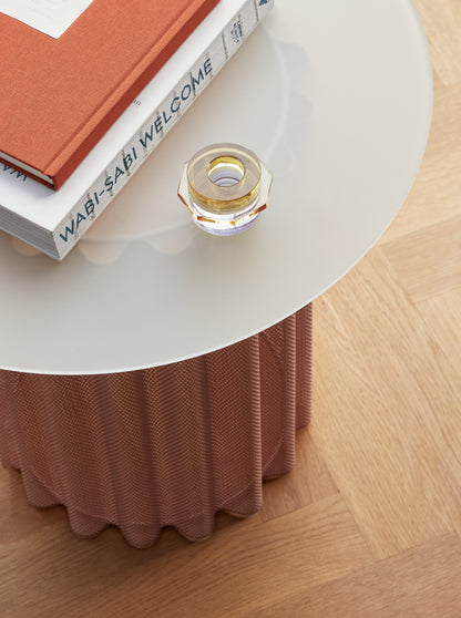 Kiosk-Kerzenständer Gelb/Lila (2er-Set) – ø6xh4cm