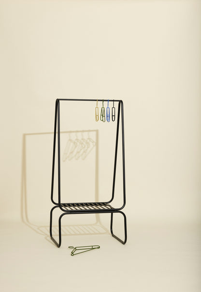 Tragen Sie Kleidungsständer kleine Schwarz auf - 60x72xh157cm