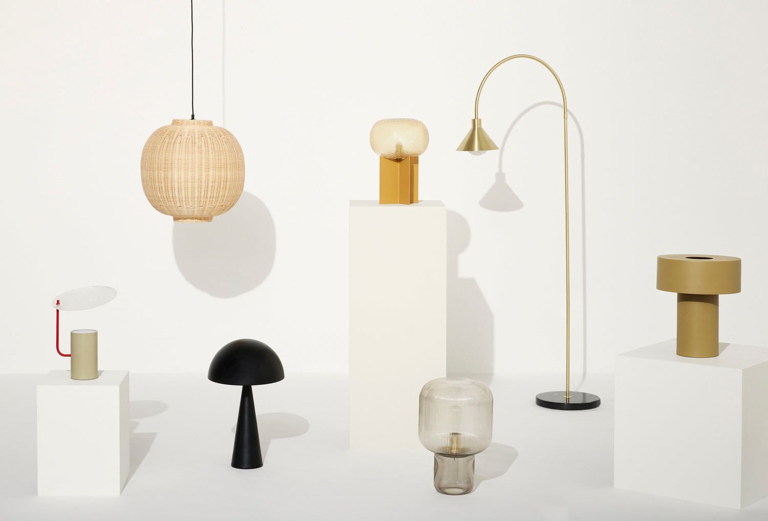 Podiumstischlampe Bernsteinfarbe - Ø25xH36cm