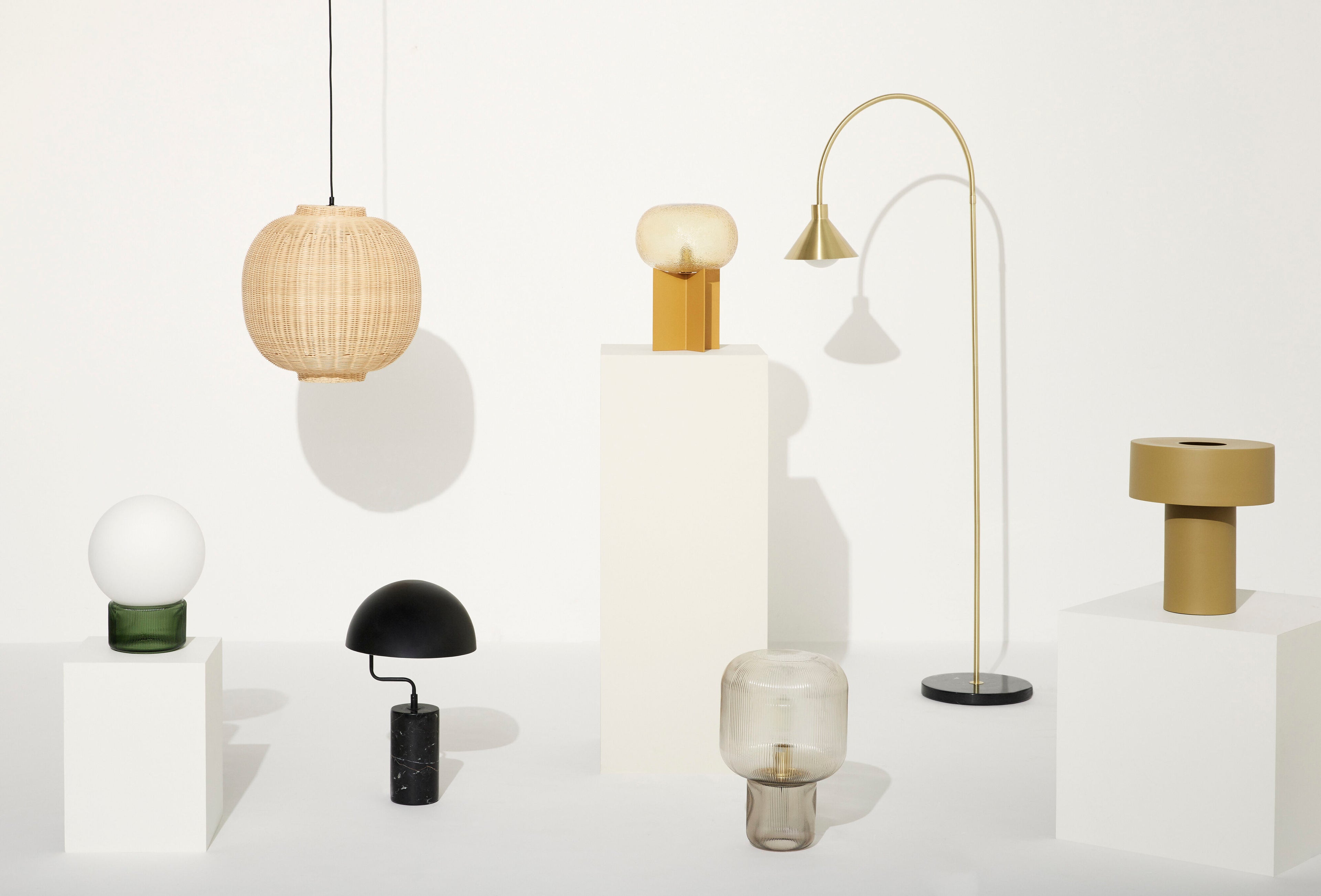 Podiumstischlampe Bernsteinfarbe - Ø25xH36cm