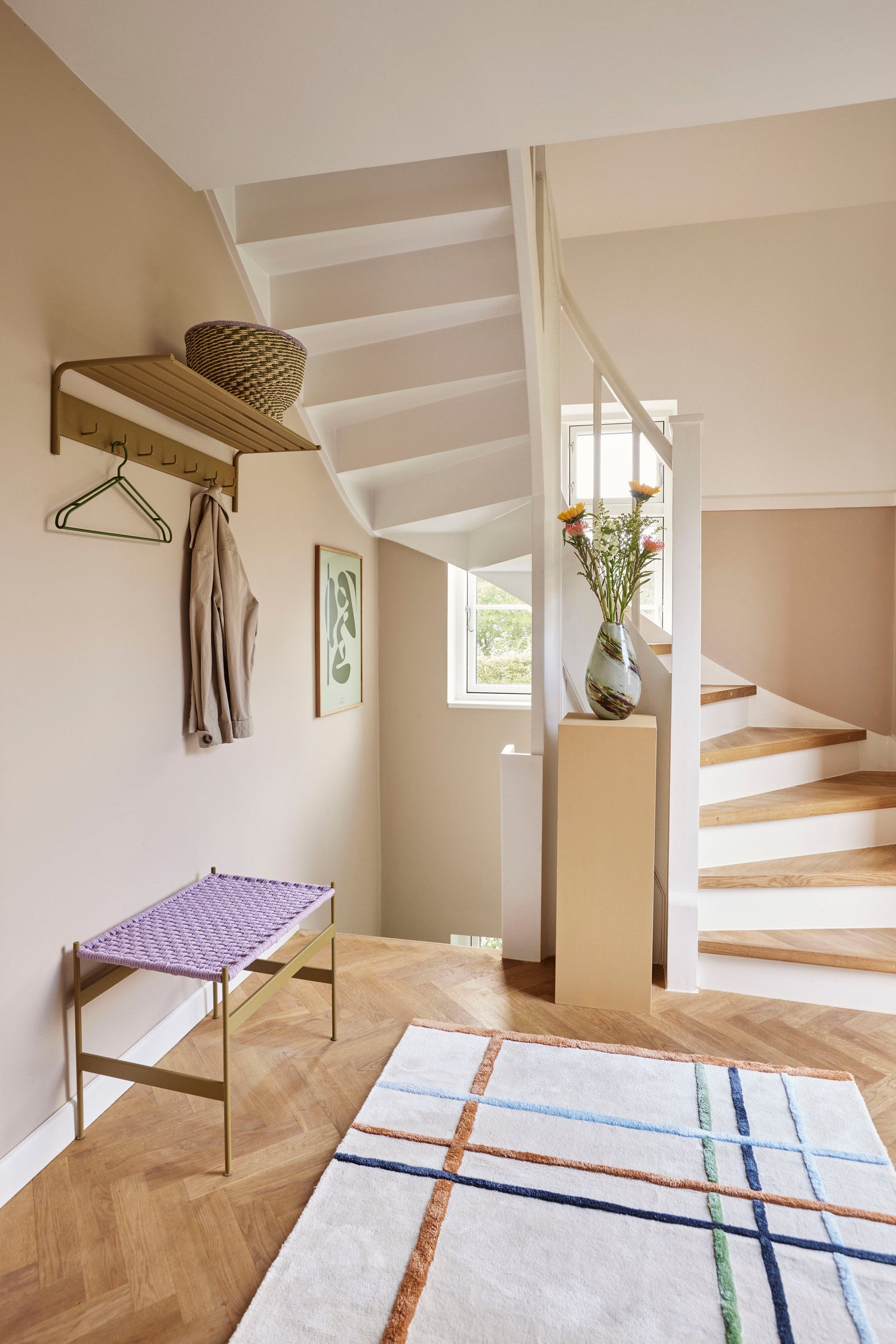 Peppige Kurve Natur/Grün (Set von 2) - Ø34xh21, Ø38xh26cm