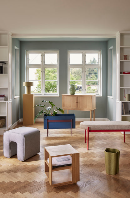 Peppige Kurve Natur/Grün (Set von 2) - Ø34xh21, Ø38xh26cm