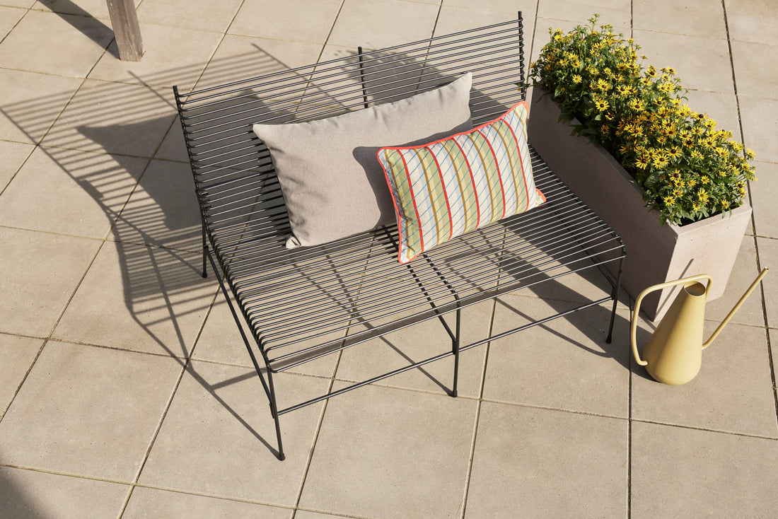 Saitenbank schwarz - 122x75xh80cm