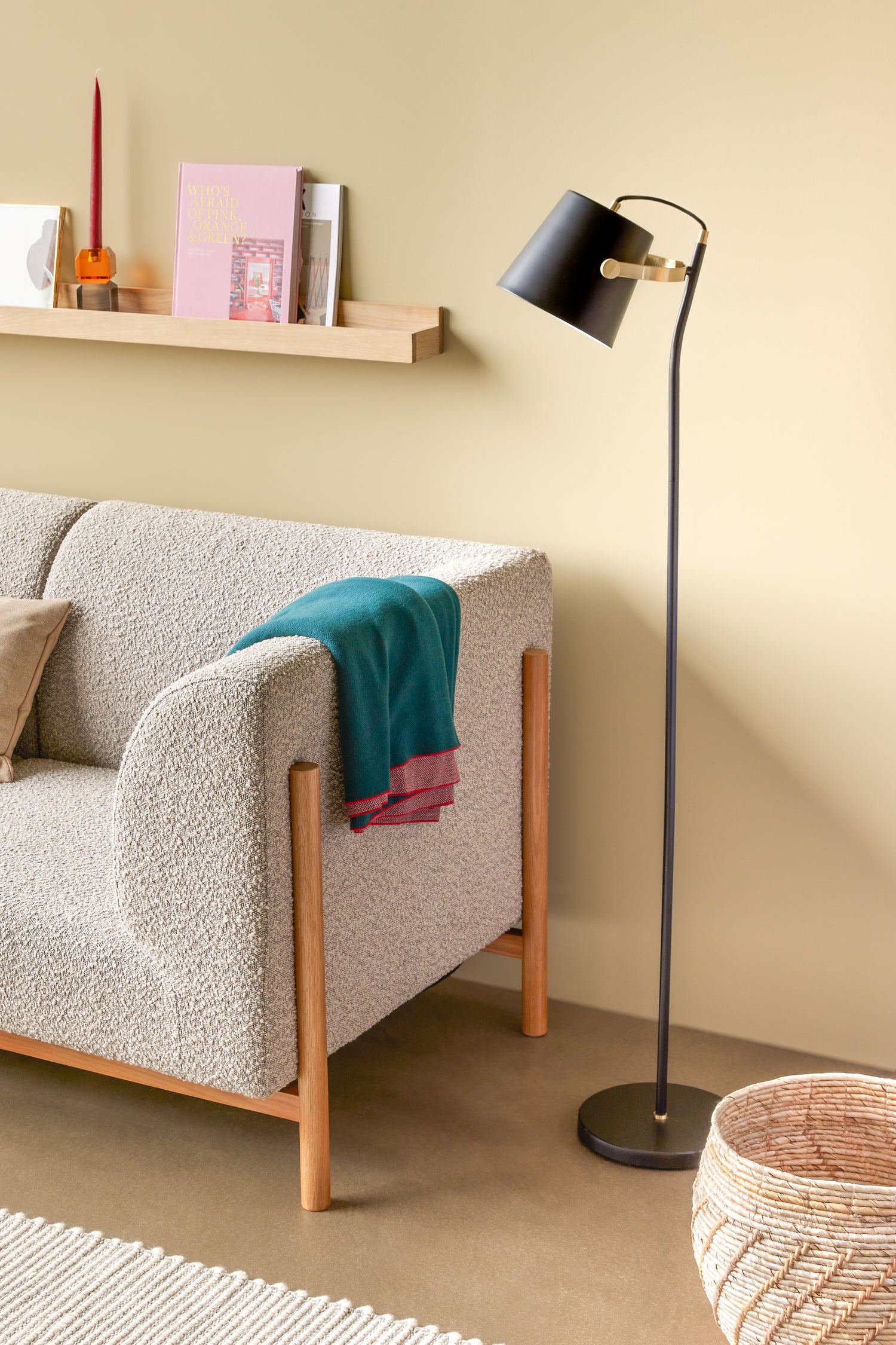 Kerzenständer Orange/Grau - 6x6xh14cm