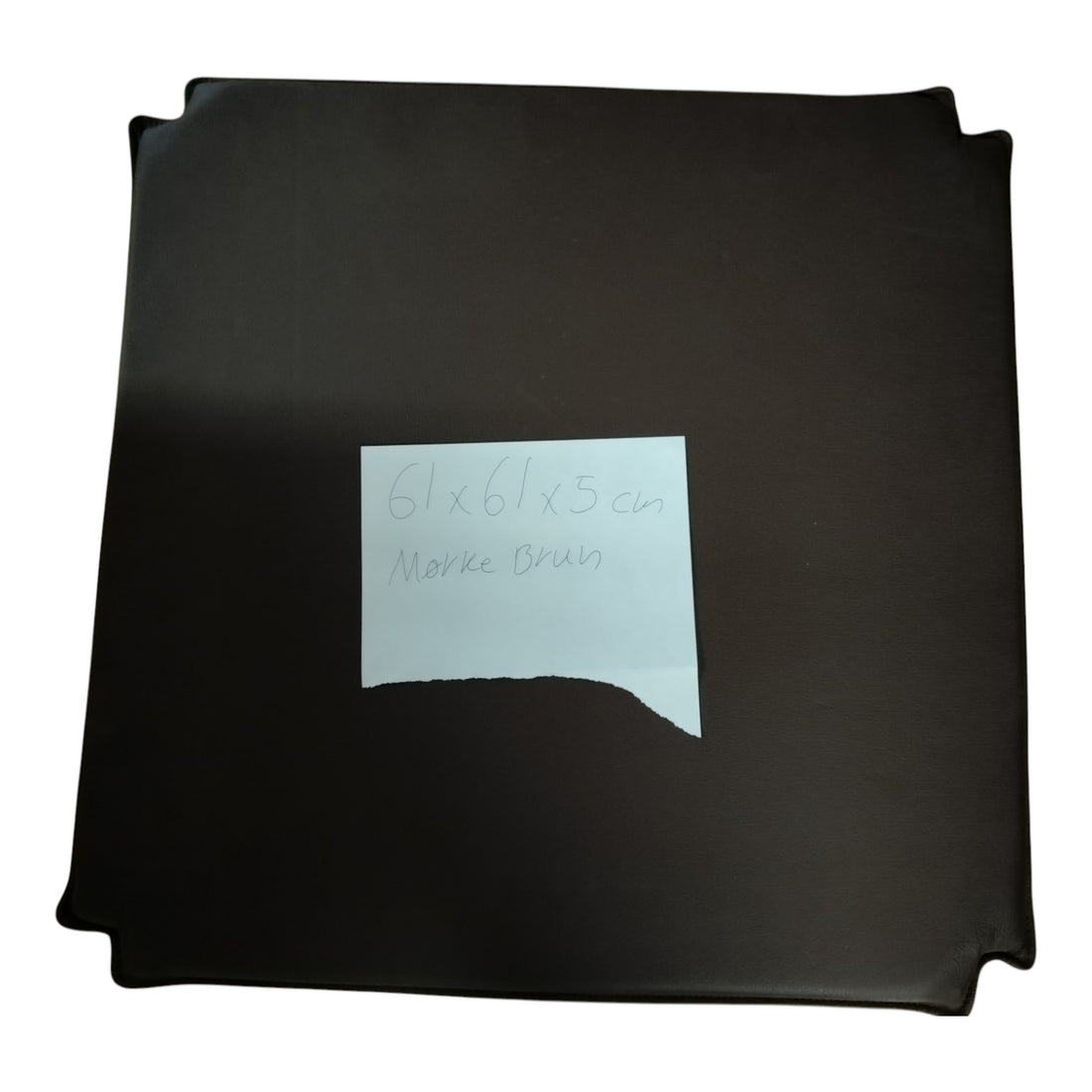 Restabschnitt - 61 x 61 x 5 cm in dunkelbraunem Leder mit Schneiden