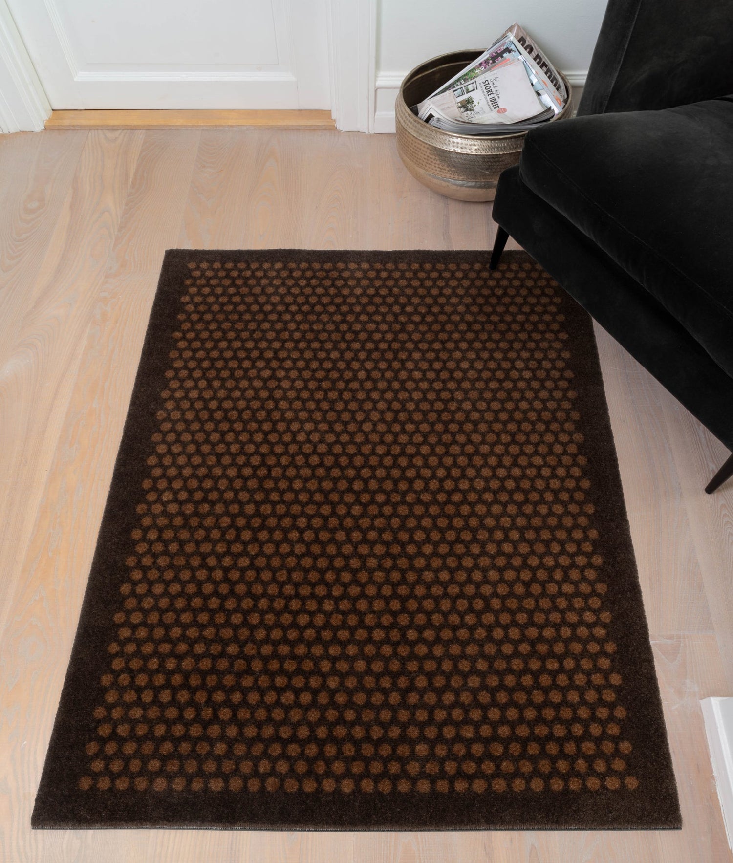 Nachrichten - Teppich/hatte 90 x 130 cm - Punkt/Cognac -Dark Brown