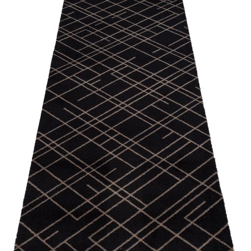 Bodenmatte 67 x 200 cm - Linien/Sandschwarz