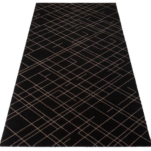 Bodenmatte 90 x 200 cm - Linien/Sandschwarz