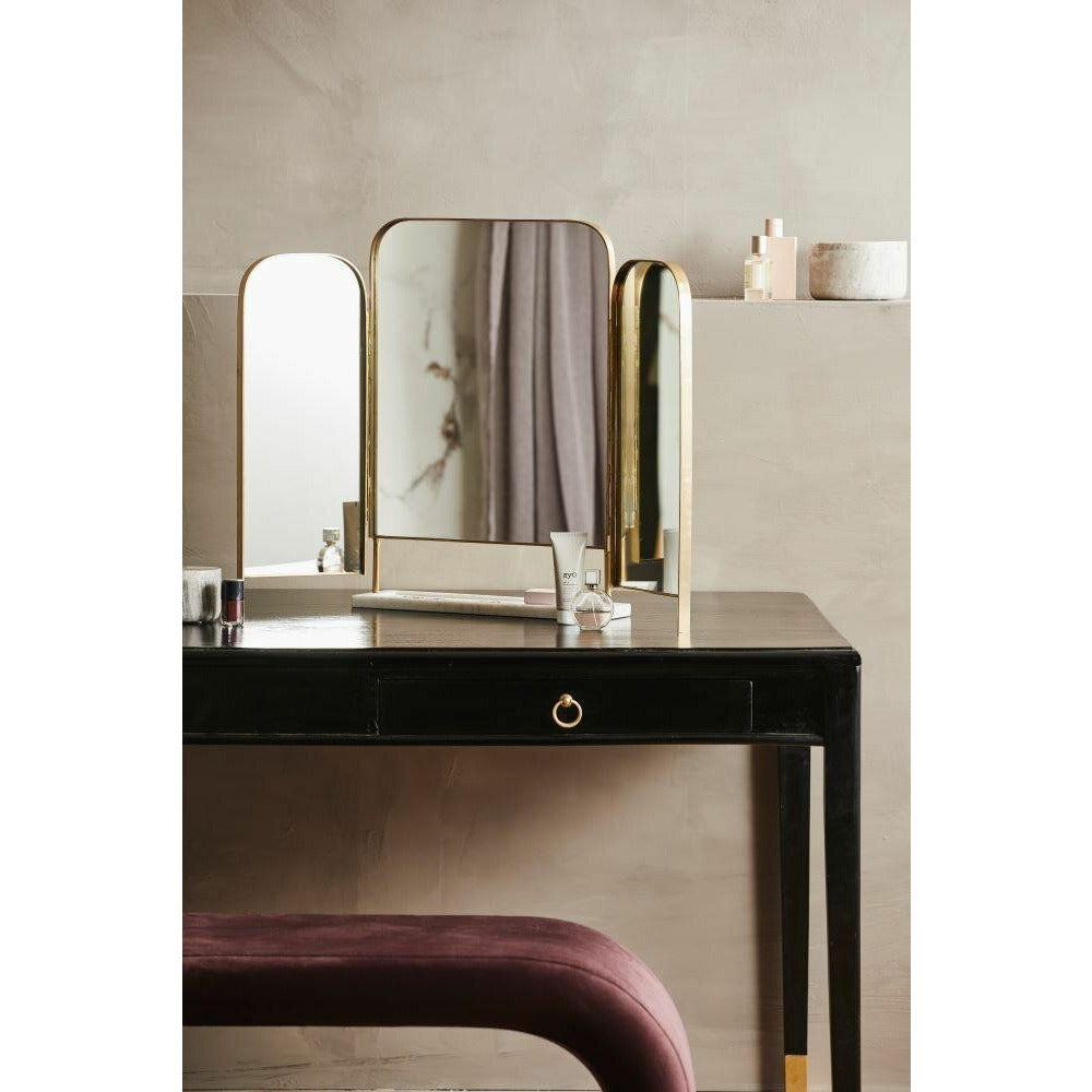 Nordal OTUS bordspejl - H57,5 cm - guld/hvid marmor - Nordal - DesignGaragen.dk