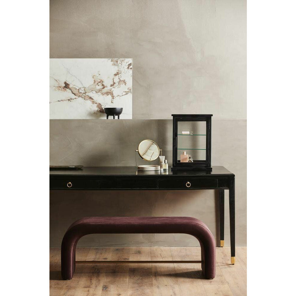 Nordal HAJA bordspejl - H28,5 cm - Brun marmor/guld - Nordal - DesignGaragen.dk